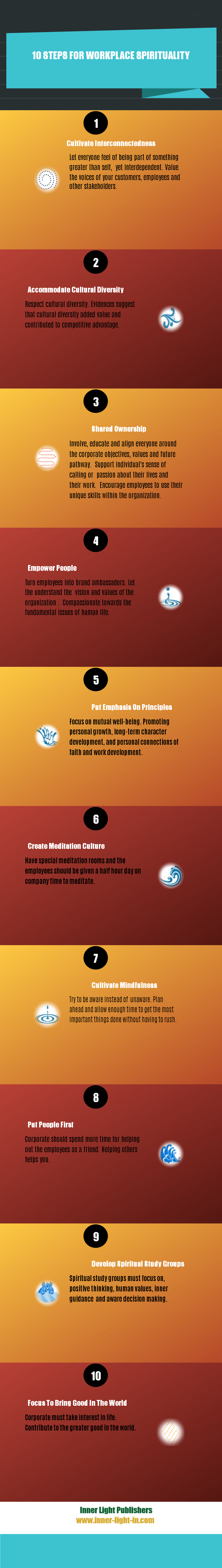 10 steps for workplace spirituality infographic